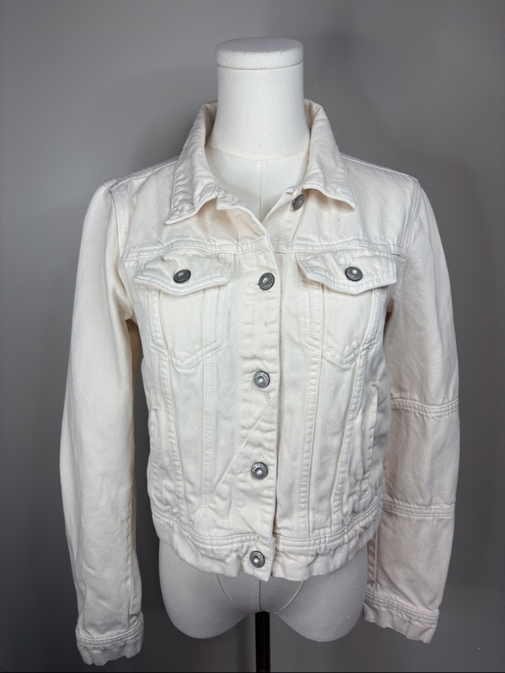 Free People Off-White Jean Jacket XS